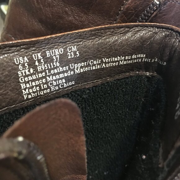 Hush Puppies Boot DRK BROWN mid sz 6.5 Square Toe Soft Leather Bootie Waterproof - Picture 10 of 14